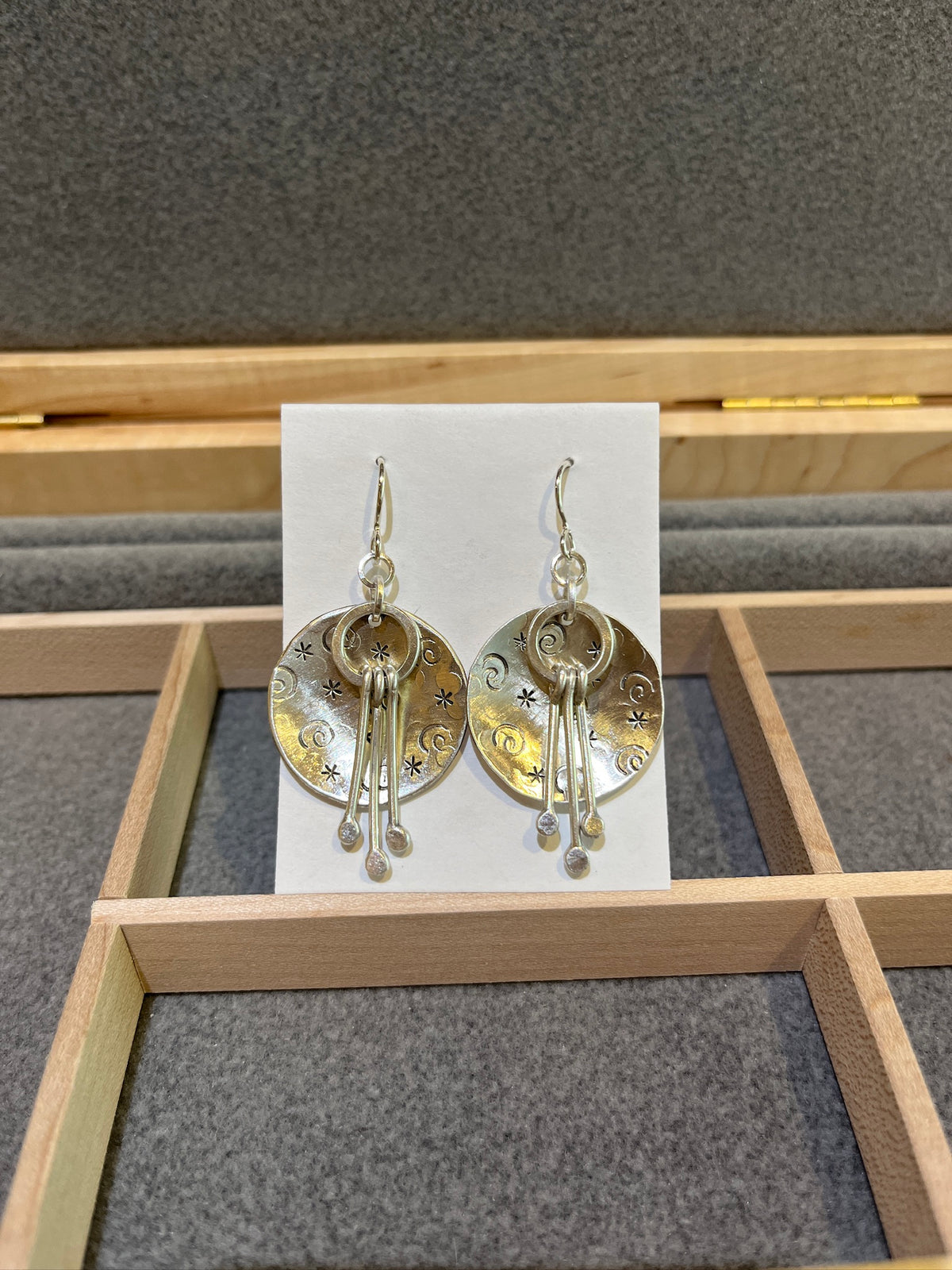 E163 Stamped Silver Earrings by Joanna Craft