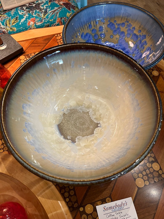 12” Crystalline Pottery Bowl by Indikoi