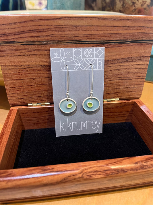 A21 Mod Circle Ceramic Drop Earrings by Kim Krumrey