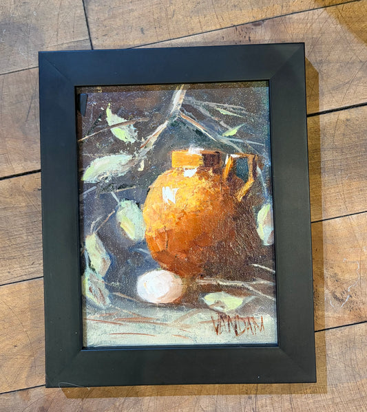 Ceramic Pot with Egg by Karen Van Dam Michmerhuizen