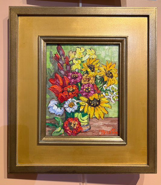Sunflowers and Red by Kevin Barton