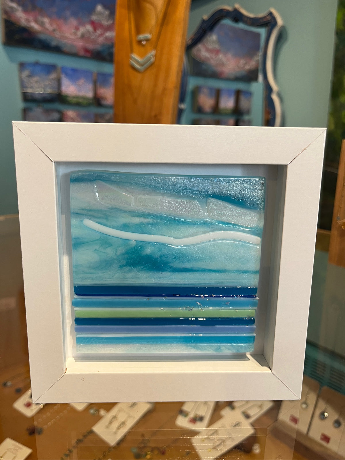 Framed Lake Tile by Heidi Reichenbach Finley