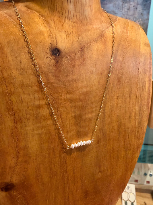 Tiny Freshwater Pearl Necklace by Derive