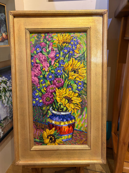 Circles, Chartreuse and Sunflowers by Kevin Barton