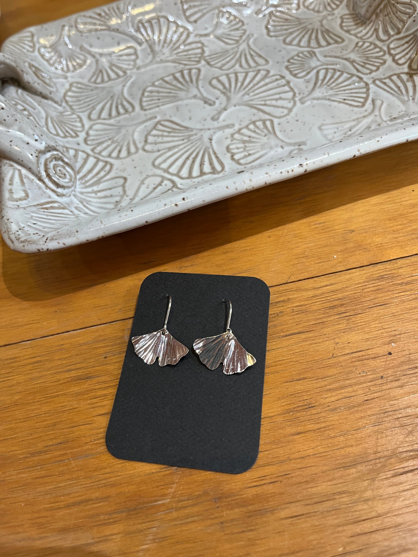 Gold Fill Small Ginkgo Earrings by Meg Tang