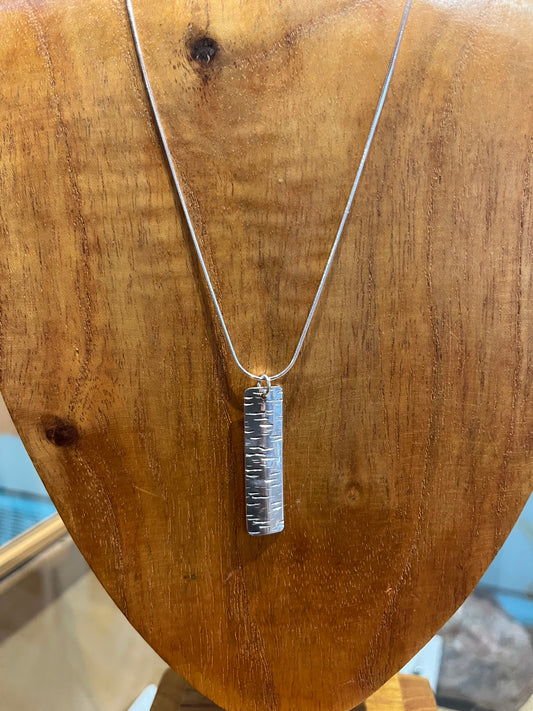 Sterling Long Birch Pendant by Meg Tang