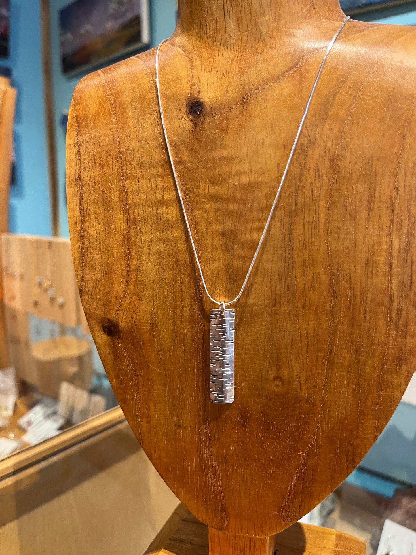 Sterling Long Birch Pendant by Meg Tang