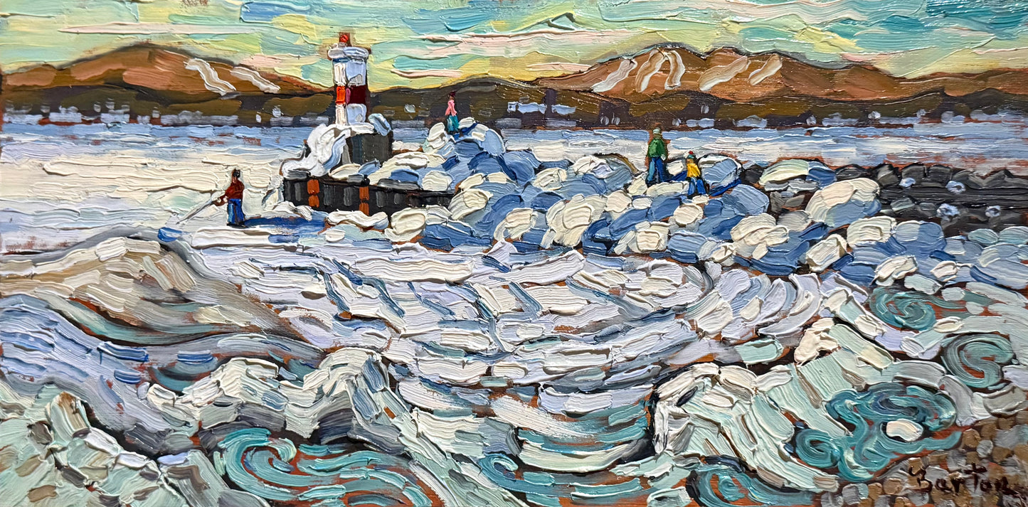 Winter Walk on the Breakwall by Kevin Barton