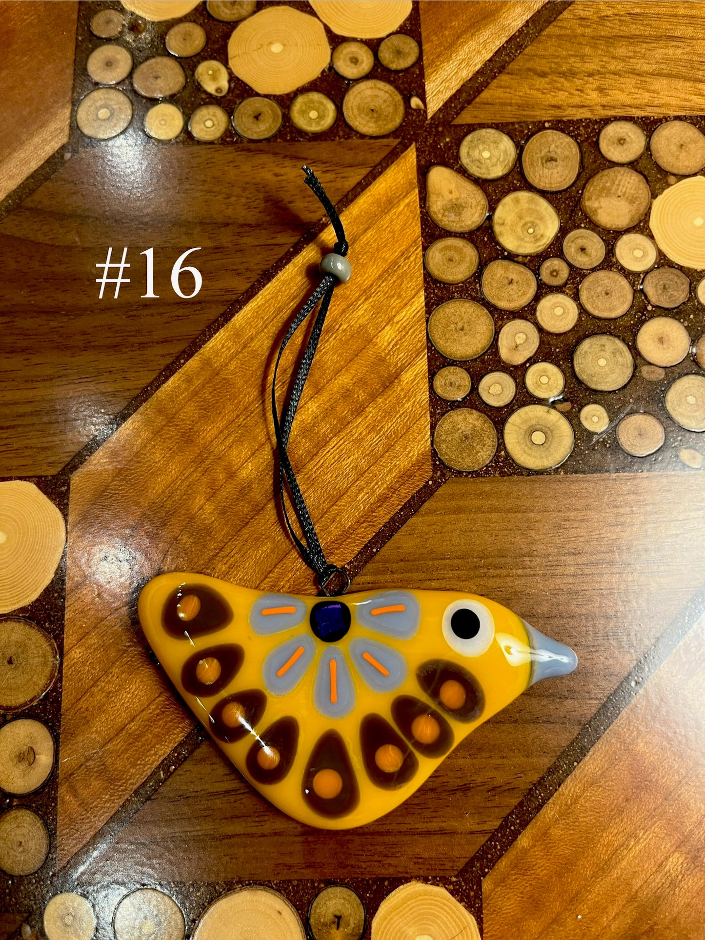 Fused Glass Bird Ornament by Susan Smith