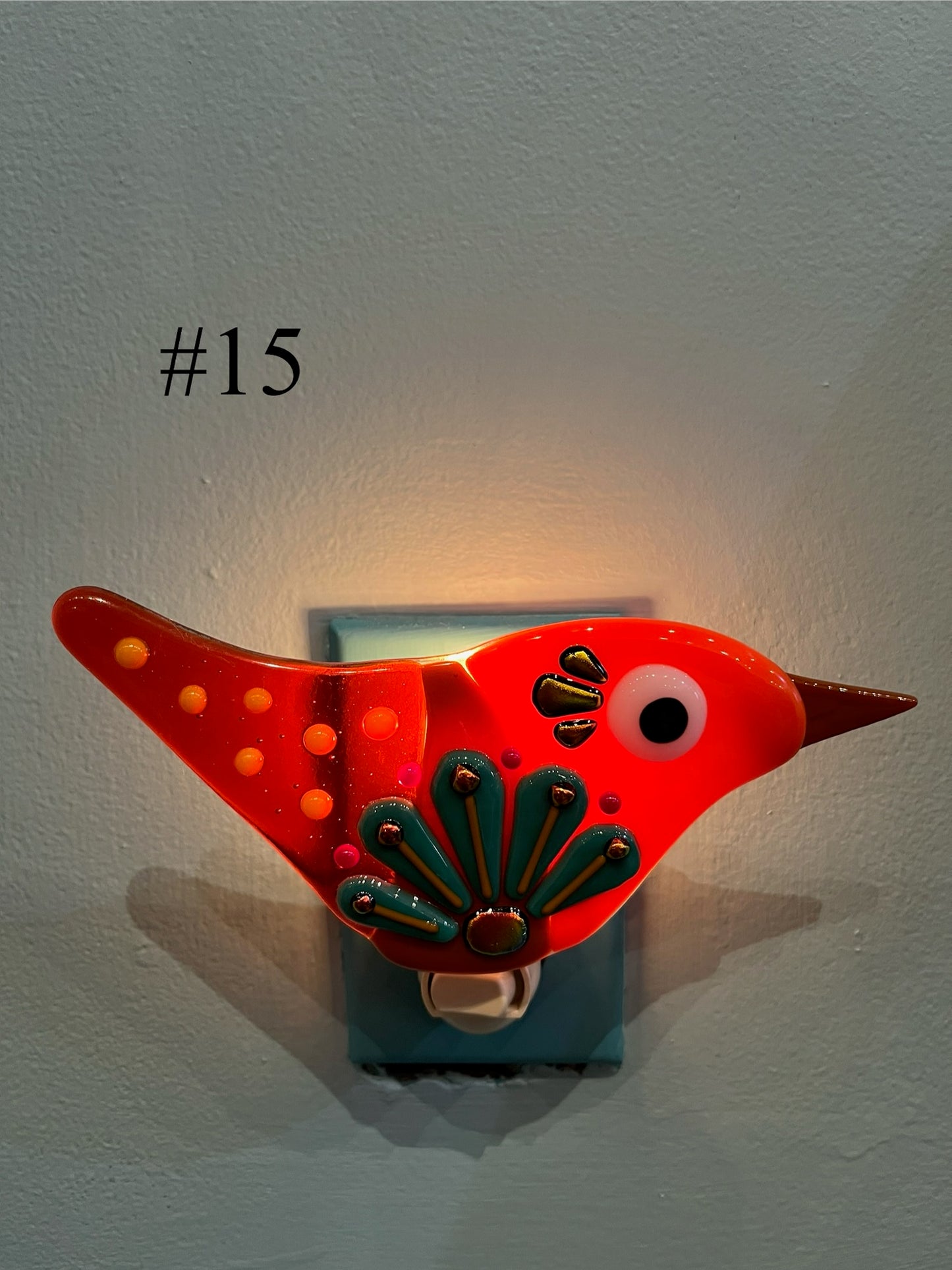 Fused Glass Bird Nightlight by Susan Smith