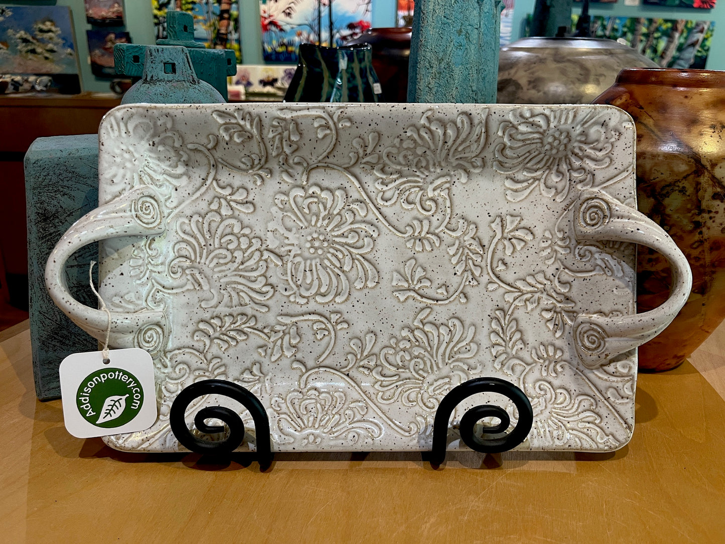 Chrysanthemum Tray by Addison Pottery