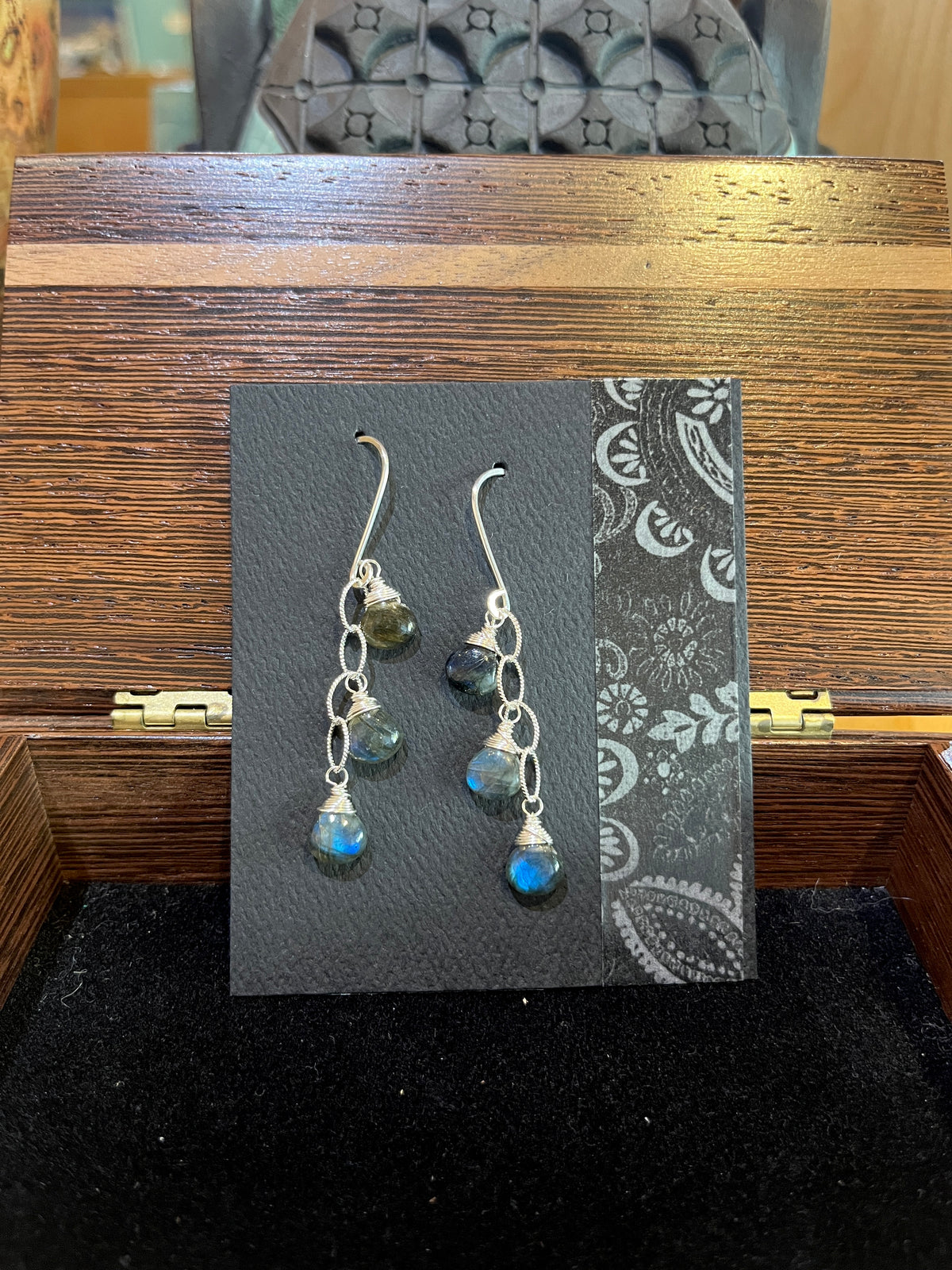 GS636 Labradorite Trio Earrings by Linda Trent