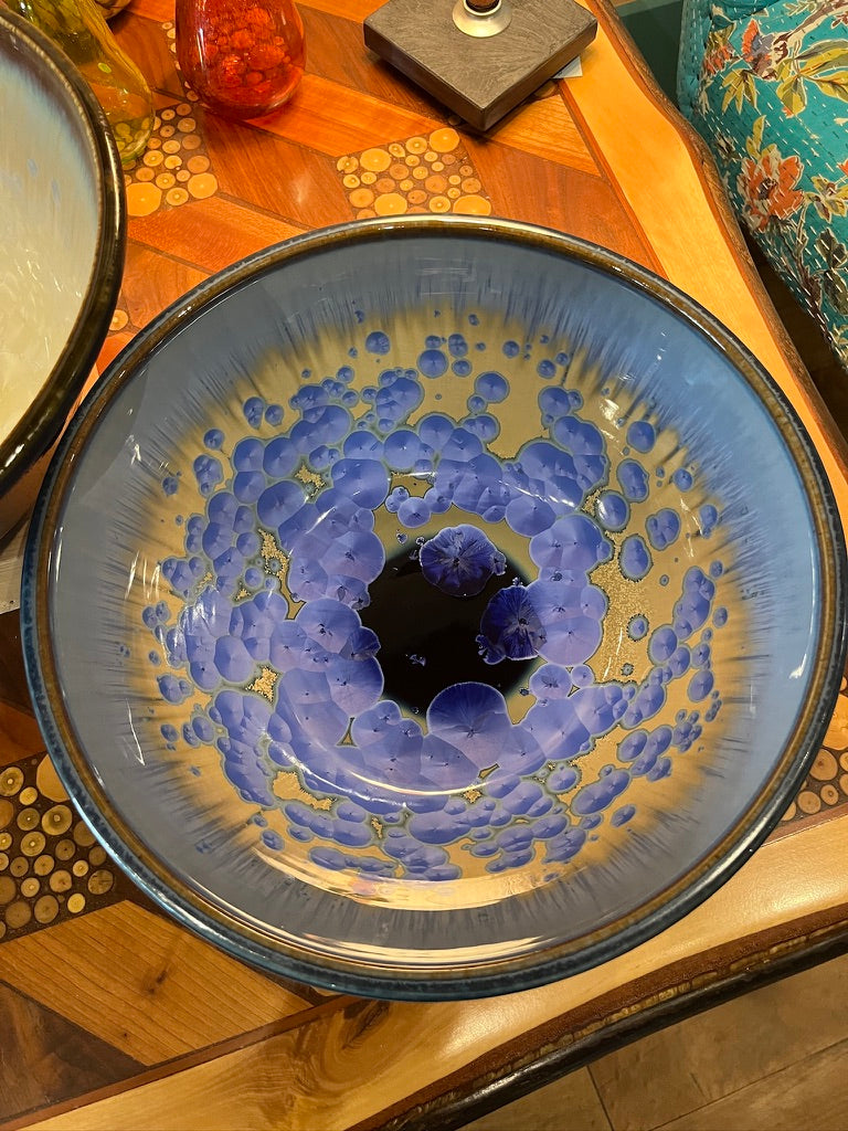12” Crystalline Pottery Bowl by Indikoi