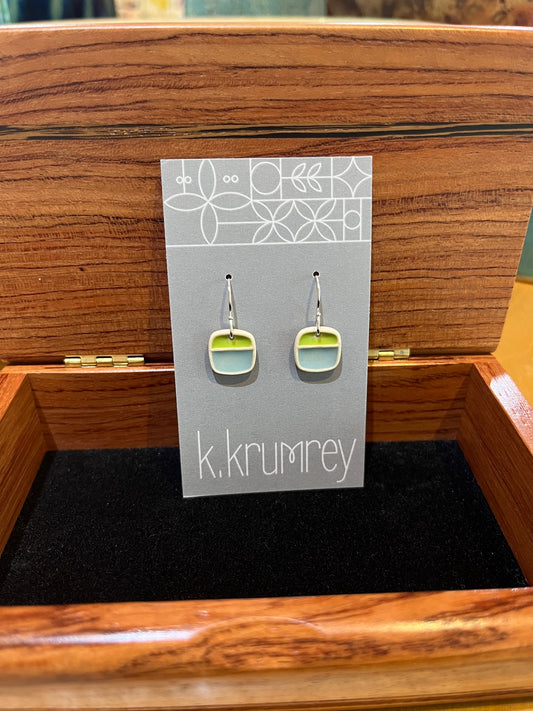 A2 Mod Square Ceramic Earrings by Kim Krumrey