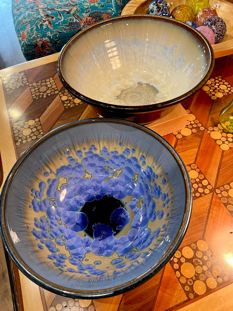 12” Crystalline Pottery Bowl by Indikoi