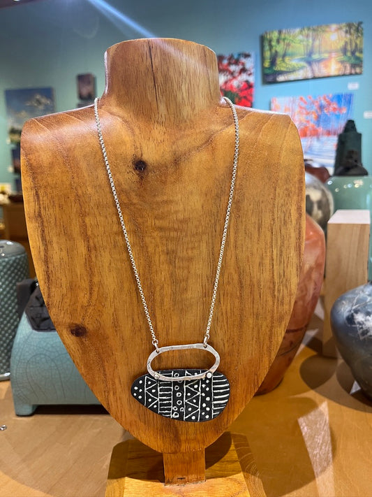 EN138 Enamel and Silver Necklace by Joanna Craft