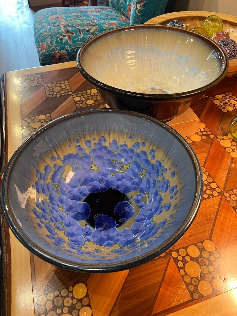 12” Crystalline Pottery Bowl by Indikoi