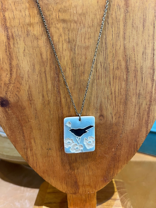 K15 Ceramic Bird Necklace by Kim Krumrey