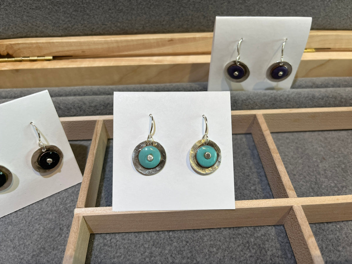EE17 Enamel Circle Earrings by Joanna Craft