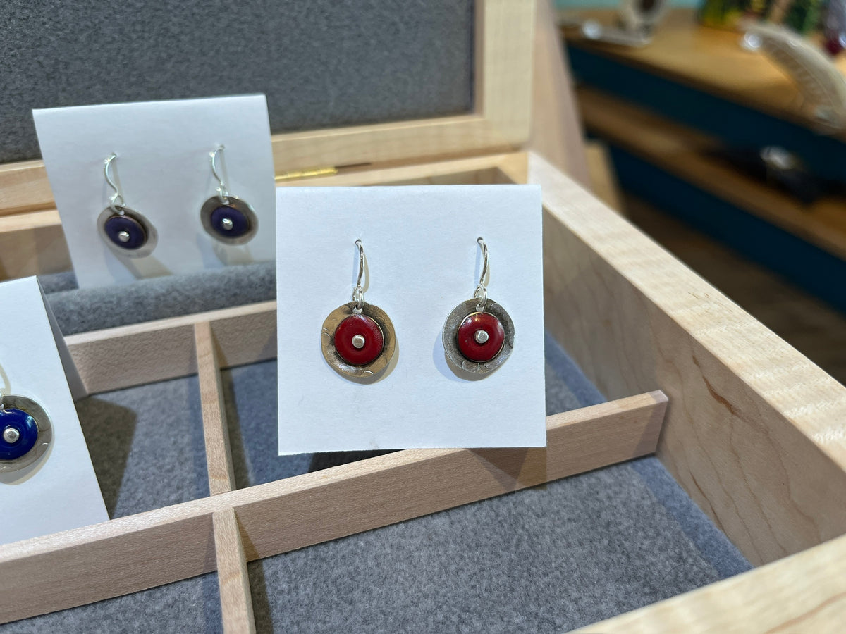 EE17 Enamel Circle Earrings by Joanna Craft