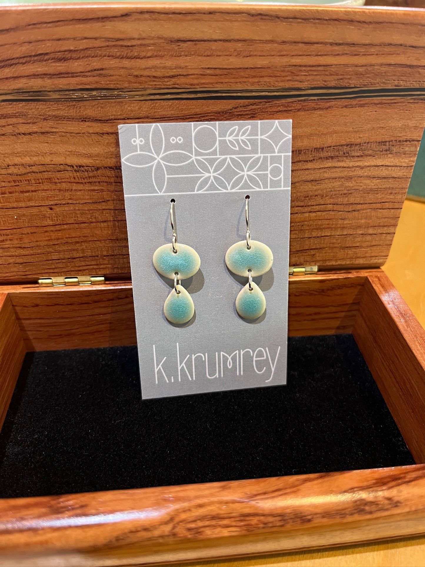 A61 Rainy Day Ceramic Earrings by Kim Krumrey