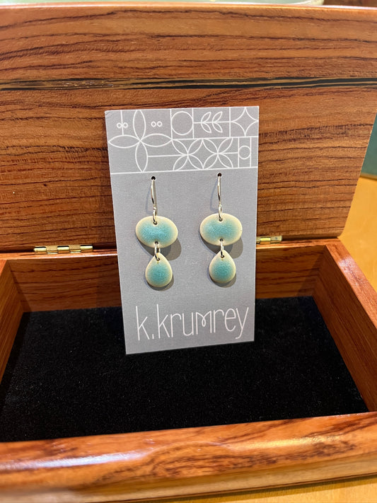 A61 Rainy Day Ceramic Earrings by Kim Krumrey