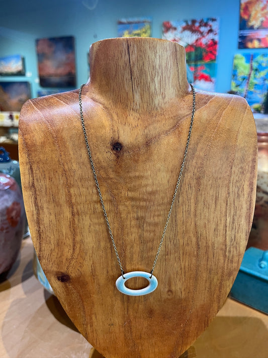 K3 Ceramic Oval Necklace by Kim Krumrey