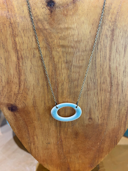 K3 Ceramic Oval Necklace by Kim Krumrey