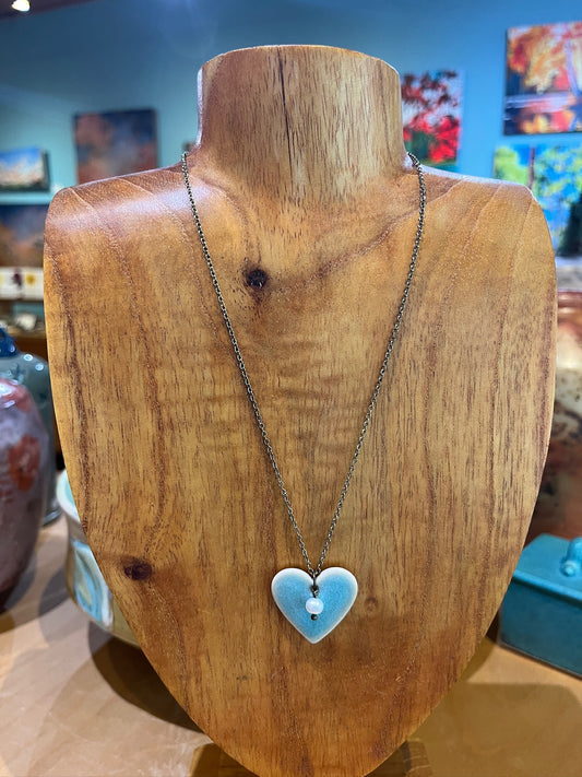 K13 Ceramic Heart Necklace by Kim Krumrey