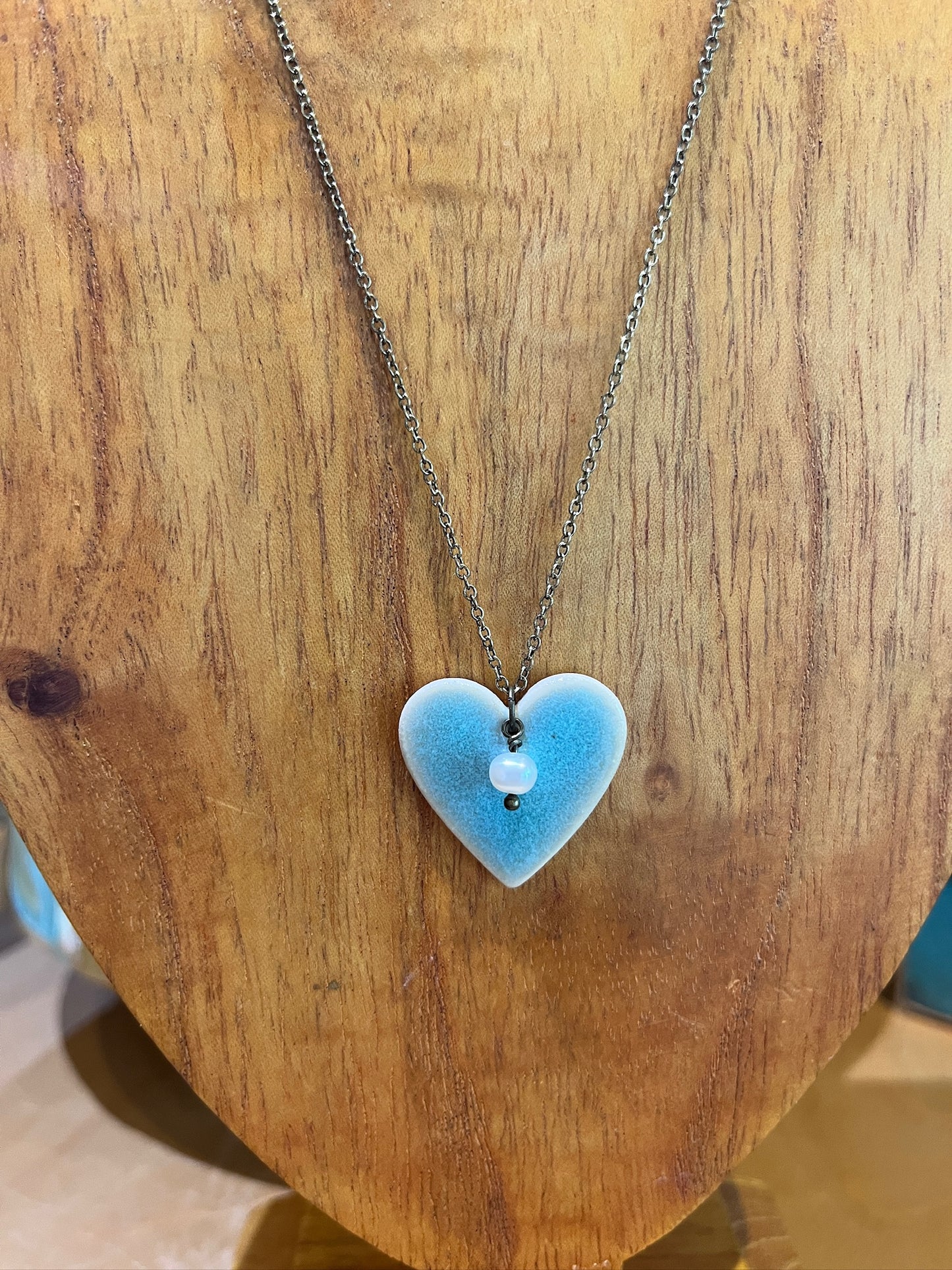 K13 Ceramic Heart Necklace by Kim Krumrey
