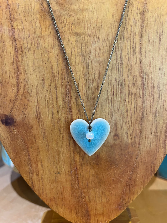K13 Ceramic Heart Necklace by Kim Krumrey