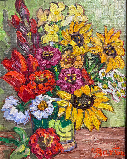 Sunflowers and Red by Kevin Barton