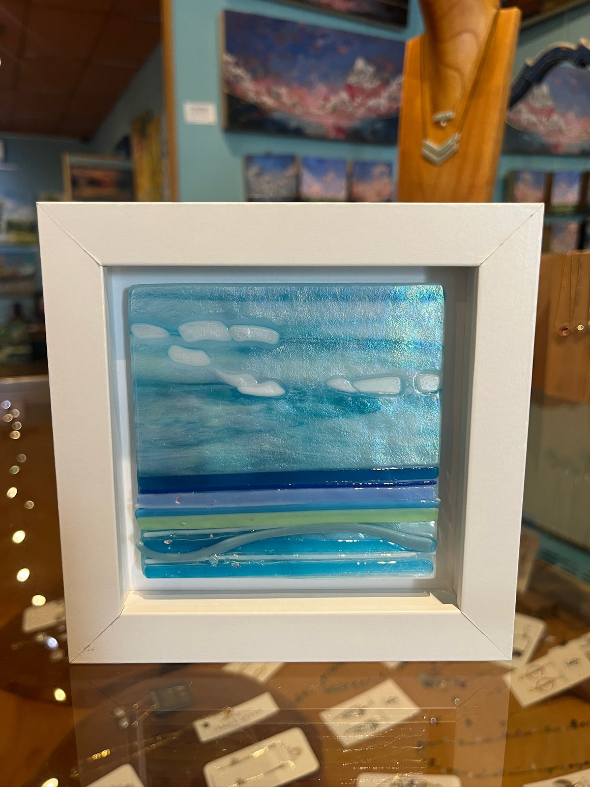 Framed Lake Tile by Heidi Reichenbach Finley