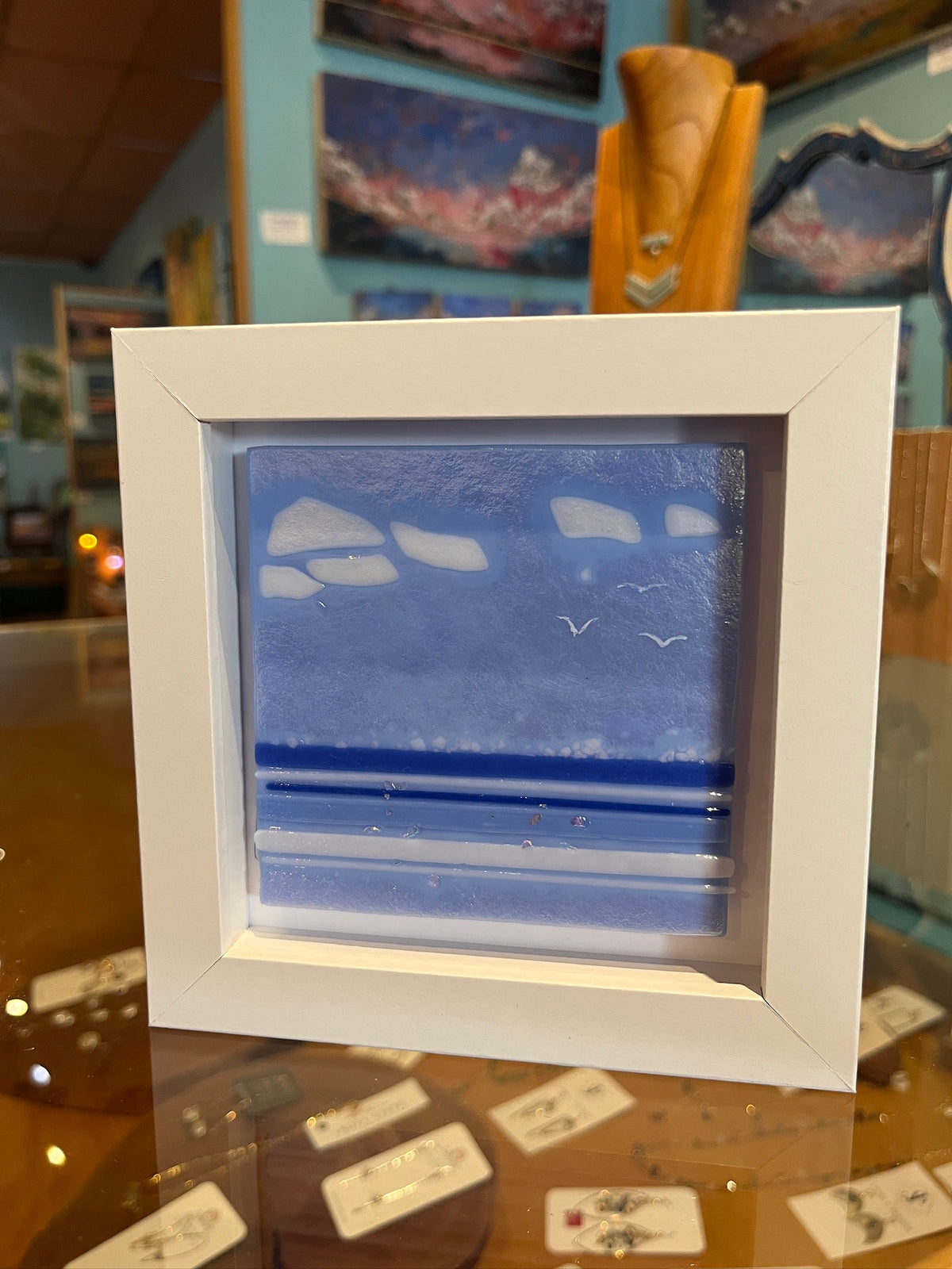 Framed Lake Tile by Heidi Reichenbach Finley