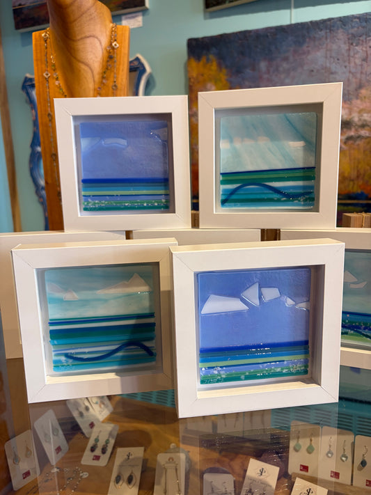 Framed Lake Tile by Heidi Reichenbach Finley
