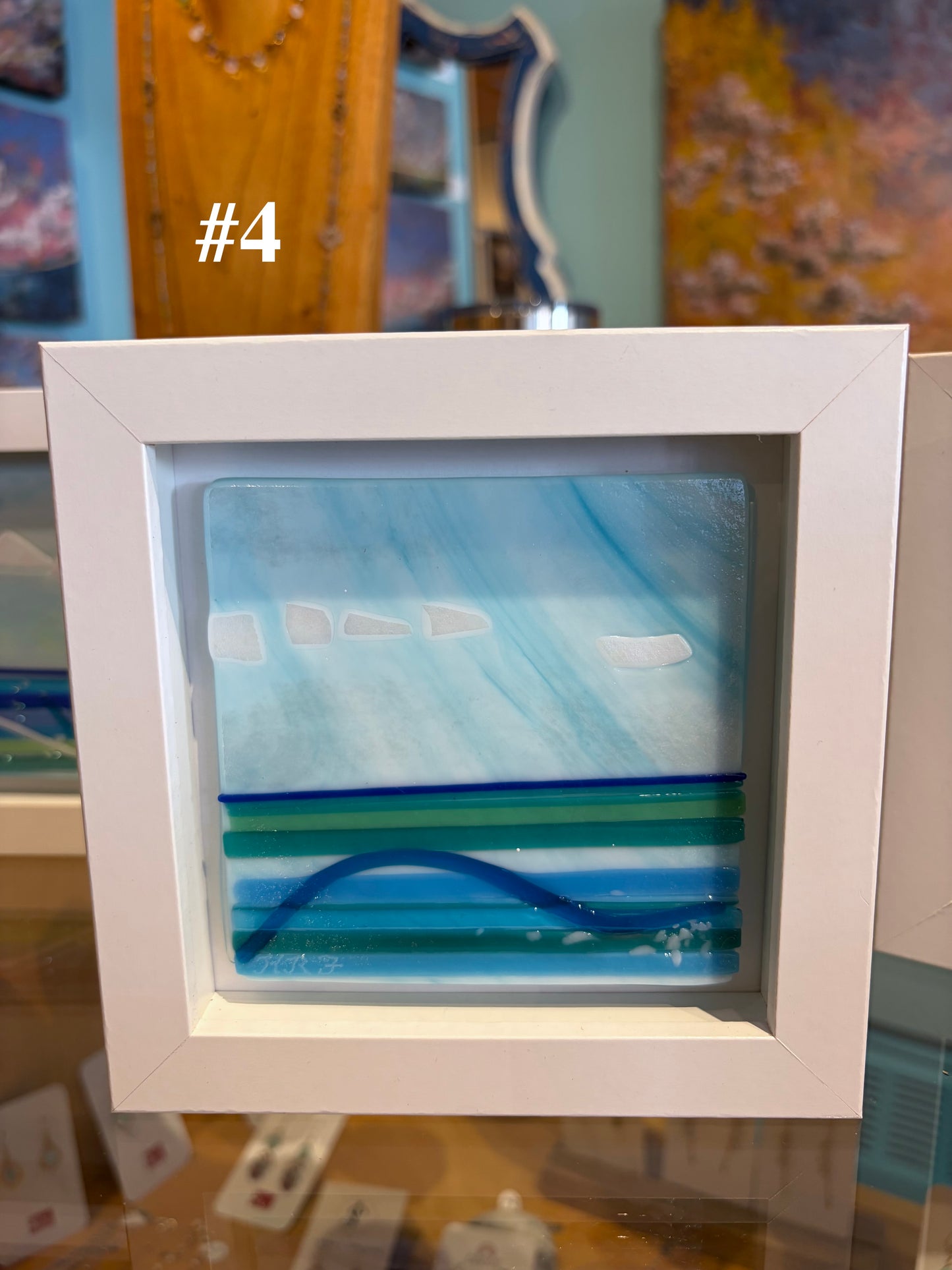 Framed Lake Tile by Heidi Reichenbach Finley