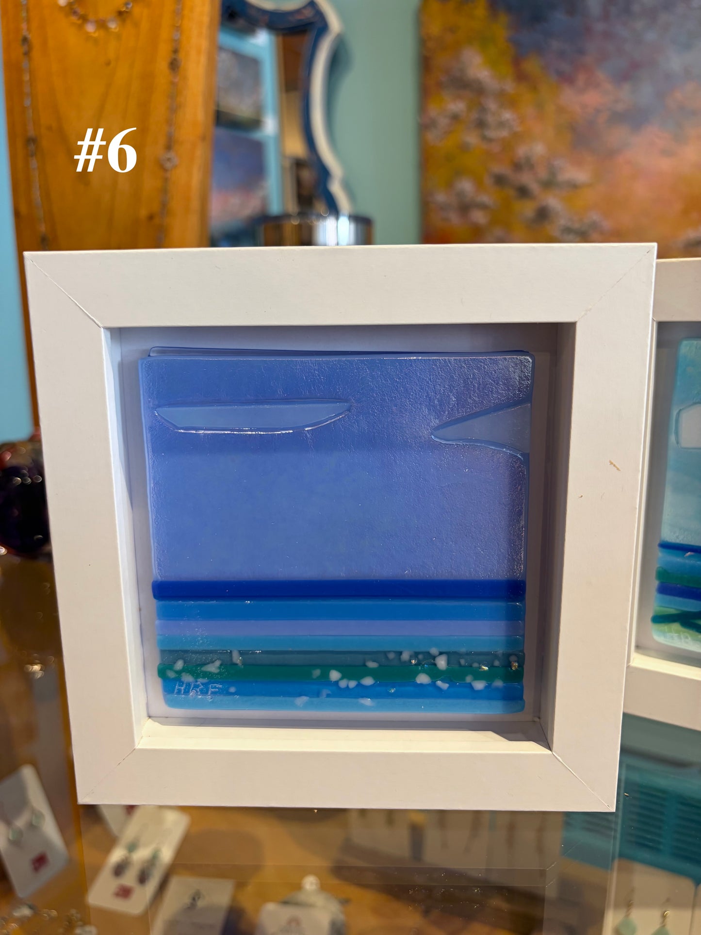 Framed Lake Tile by Heidi Reichenbach Finley