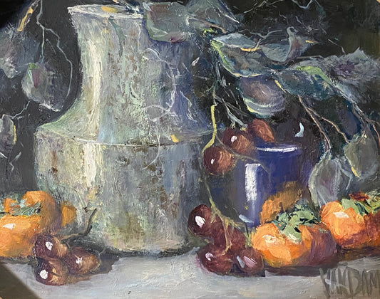 Persimmons ans Grapes by Karen Van Dam Michmerhuizen