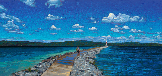 Petoskey Harbor Breakwater by Justin Gustafson