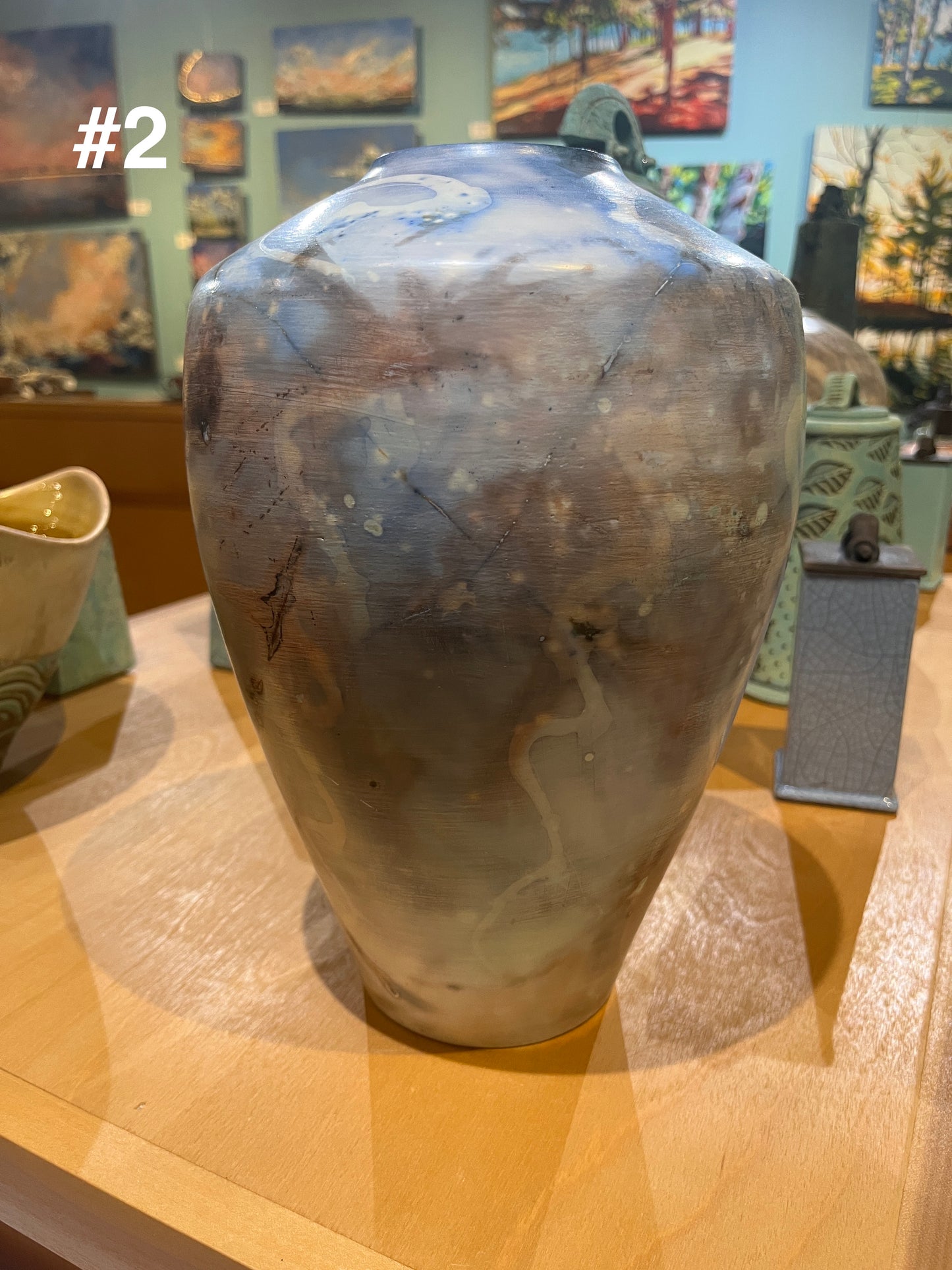 Medium Blue Saggar Vase by Tim Scull