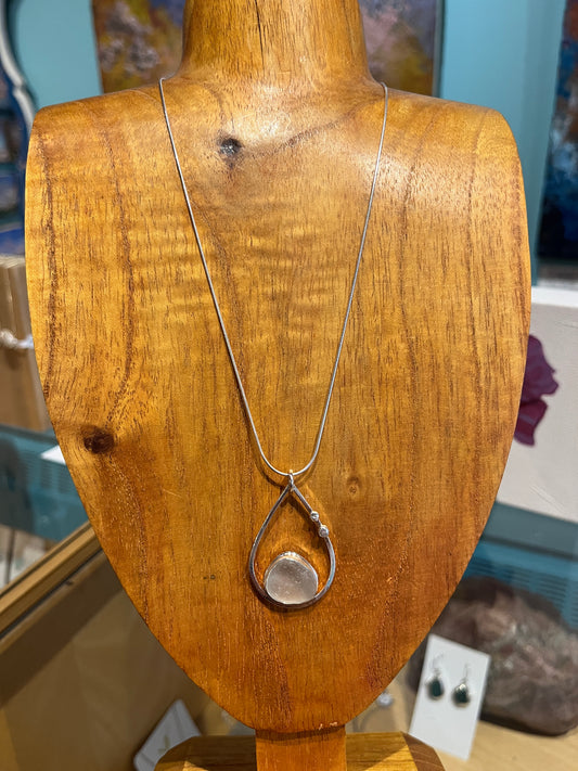 Lake Michigan Glass Drop Pendant by Meg Tang