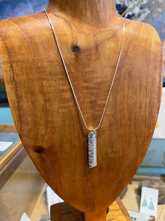 Sterling Long Birch Pendant by Meg Tang