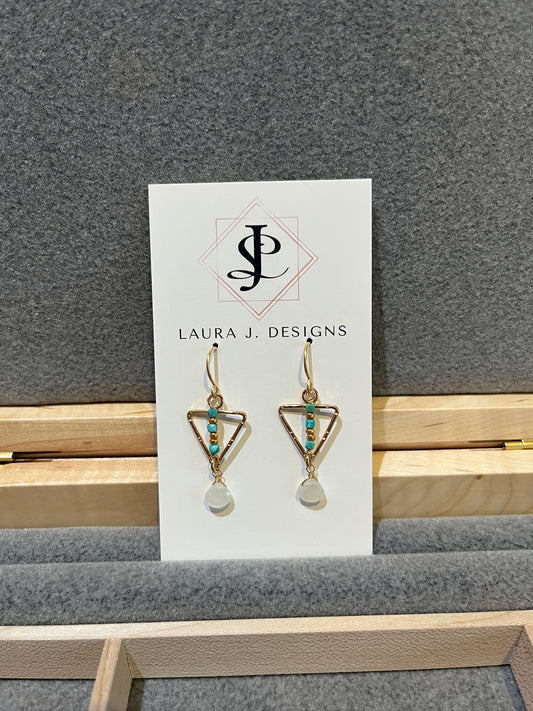 Turquoise Breeze Earrings by Laura J Designs