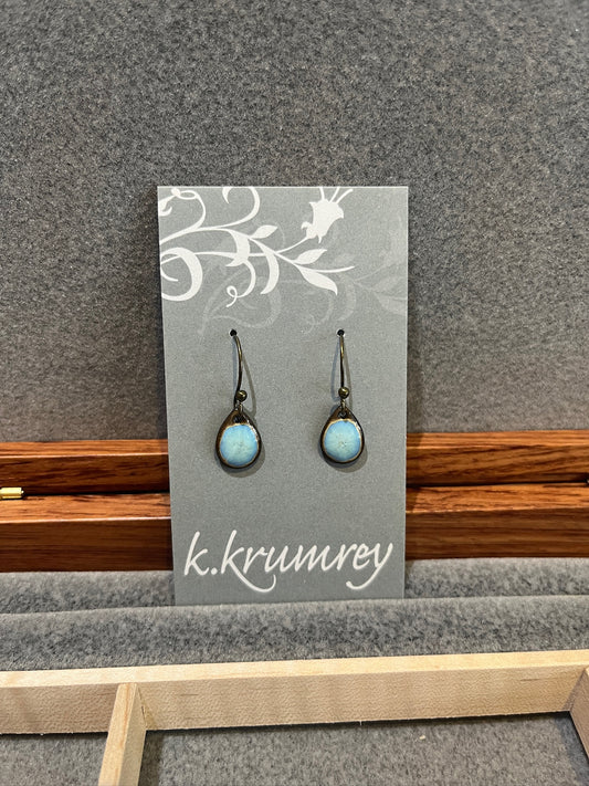 C40 Ceramic Teardrop Earrings by Kim Krumrey