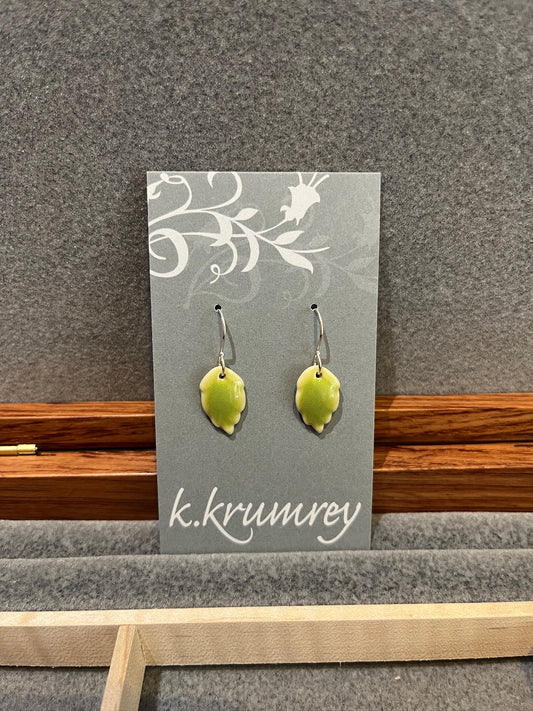 A5 Ceramic Leaf Earrings by Kim Krumrey