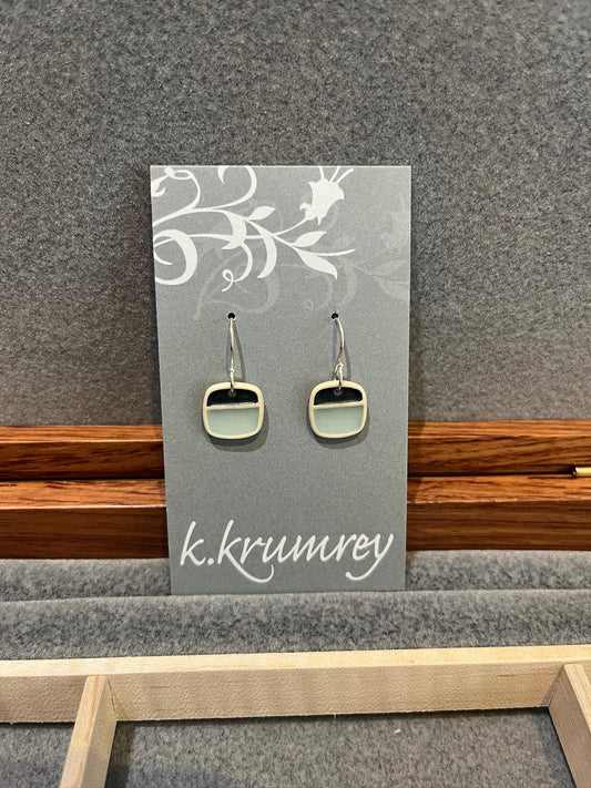 A2 Mod Square Ceramic Earrings by Kim Krumrey
