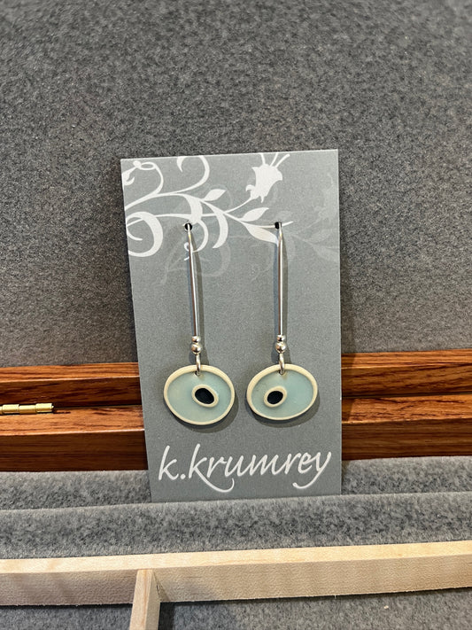 A21 Mod Circle Ceramic Drop Earrings by Kim Krumrey
