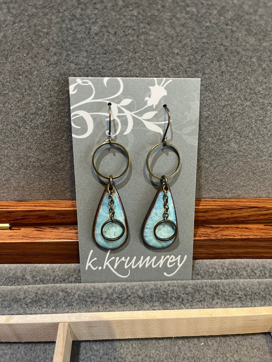 C21 Ceramic Keyhole Earrings by Kim Krumrey