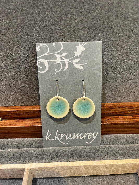 A27 Ceramic Circle Earrings by Kim Krumrey