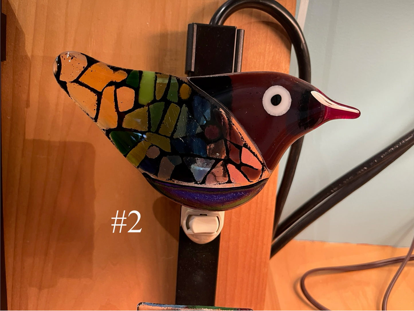 Fused Glass Bird Nightlight by Susan Smith